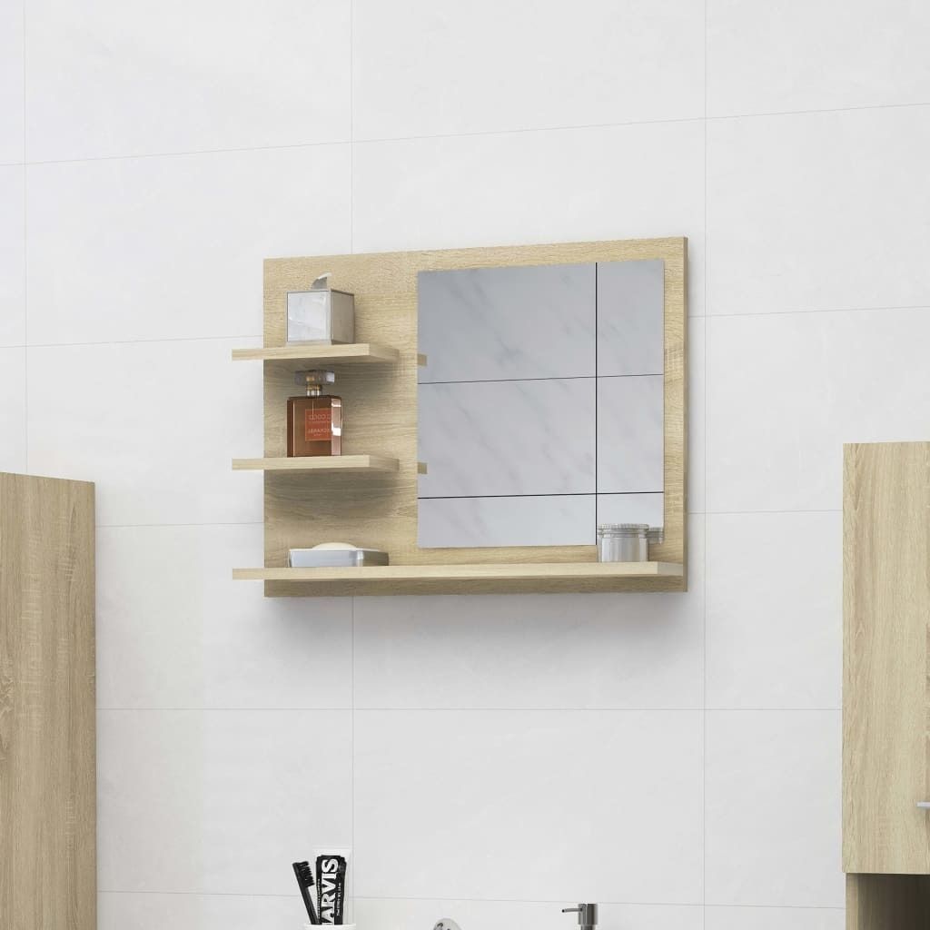 ZMH Badspiegel Sonoma-Eiche 60x10,5x45 cm Holzwerkstoff