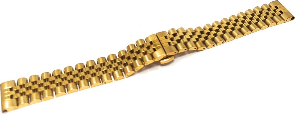 SYSTEM-S Armband 20 mm aus Metall für Samsung Galaxy Watch 4 Smartwatch in Gelb