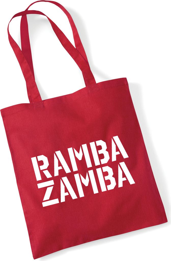 Huuraa Jutebeutel Rambazamba Schriftzug 10 Liter Classic Red Baumwolle Tasche Geschenkidee