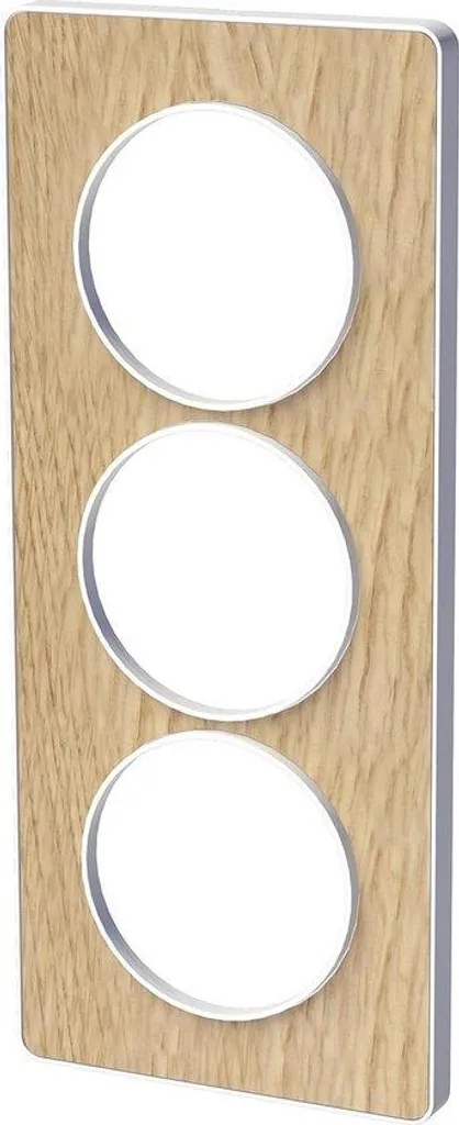 Plaque bois 57 mm triple à bord blanc S520816N finition naturelle
