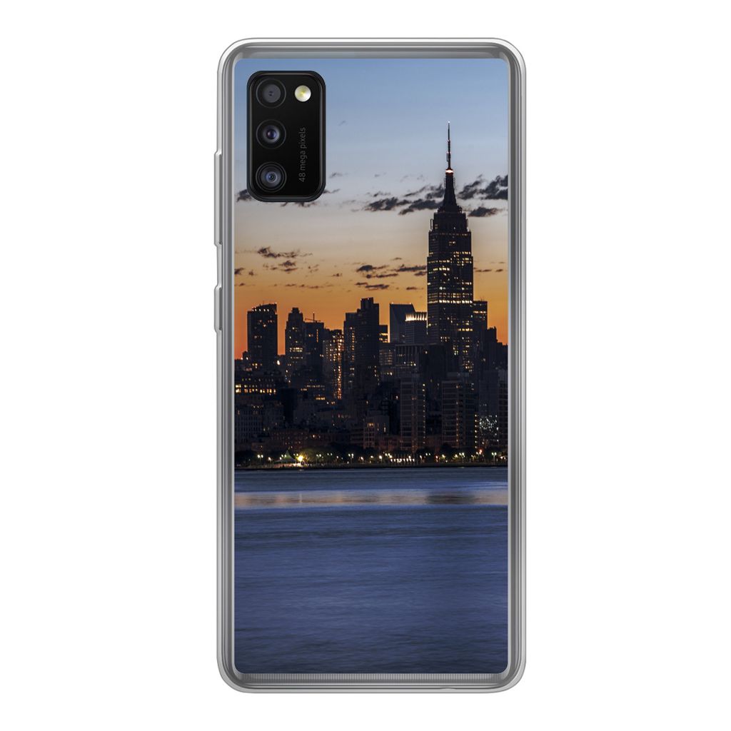 MuchoWow Handyhülle Schutzhülle Hülle für Samsung Galaxy A41 New York - Skyline - Amerika Silikon Softcase Handy Hülle - Mobiltelefon