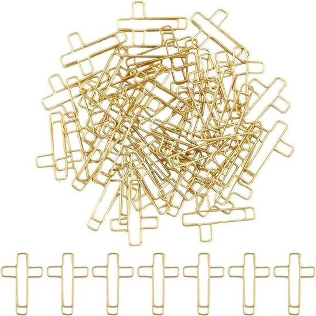 Porte-mémos trombone doré XL pour bureau et école - Lot de 3