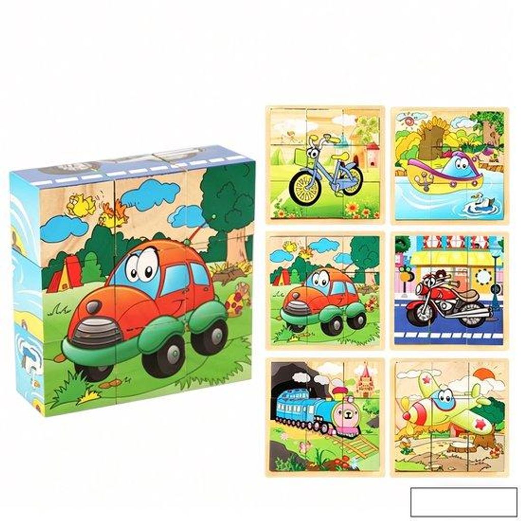 Holz Würfelpuzzle Kind – 6-in-1 Puzzle Bauernhof mit 9 Blöcken & Aufbewahrungsbox – Lernspielzeug ab 3 Jahre – pädagogisches Montessori Sp...