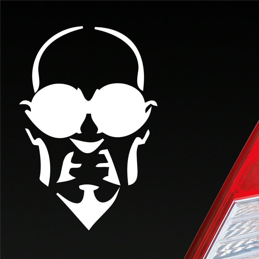 Auto Aufkleber Evil Face Gesicht Devil Bad Tuning Car 12x8 cm Weiss Glanz Sticker Heckscheibenaufkleber