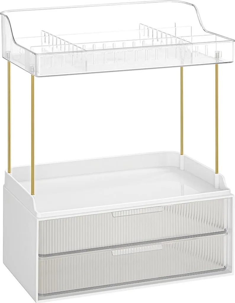 Organisateur de maquillage à 4 niveaux transparent 20 x 32 x 39,1 cm