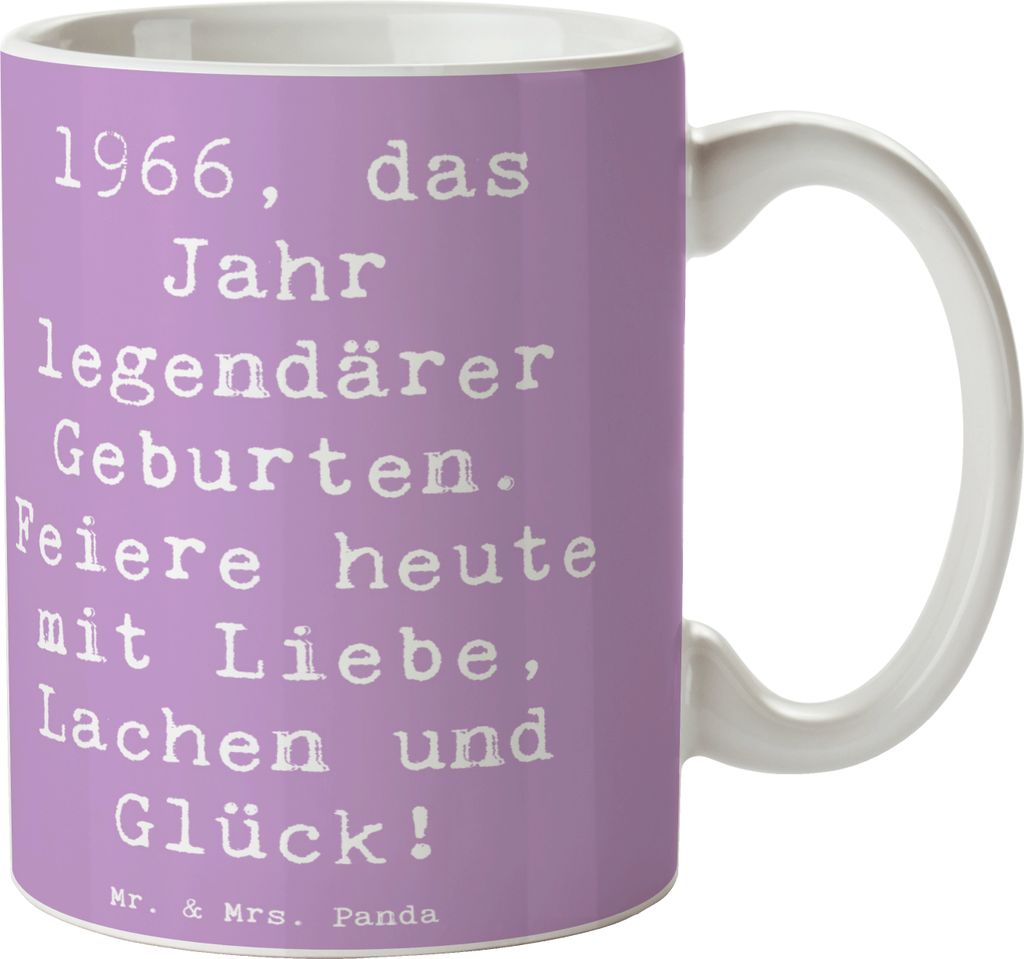Mr. & Mrs. Panda Becher Spruch 1966 Geburtstag - Lavendeltraum - Geschenk, Tasse, Geburtsjahr, Jubiläum, Kaffeetasse, Trinkbecher, Kaffeebecher, A...
