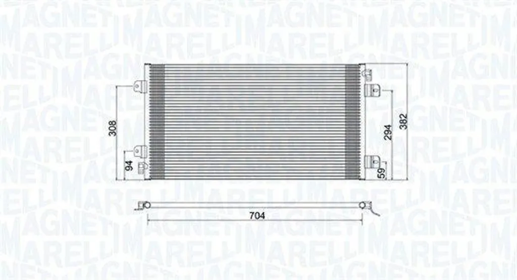 Condenseur climatisation en aluminium pour OPEL Movano solide 350203