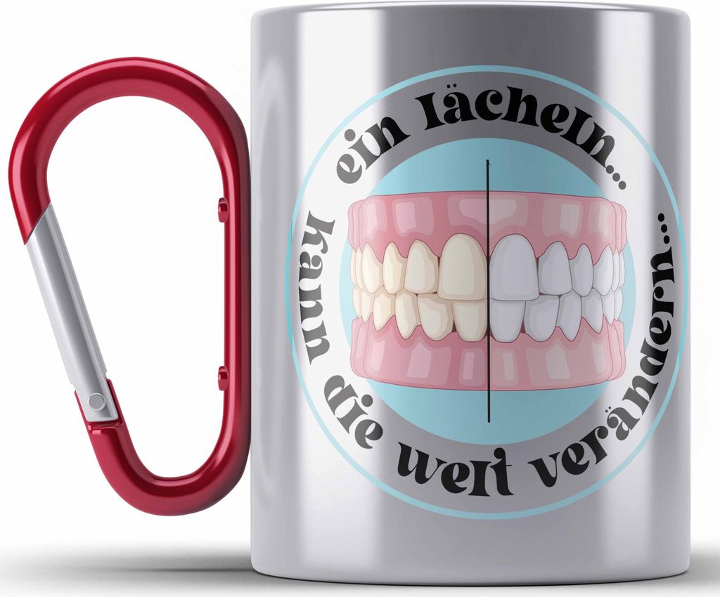 Trendation - Zahntechniker Edelstahl Tasse Karabiner Geschenk Zahnarzt Lustig Praxis Geschenkidee Zahnarzthelferin Zahntechniker Zahnärztin - Ein ...