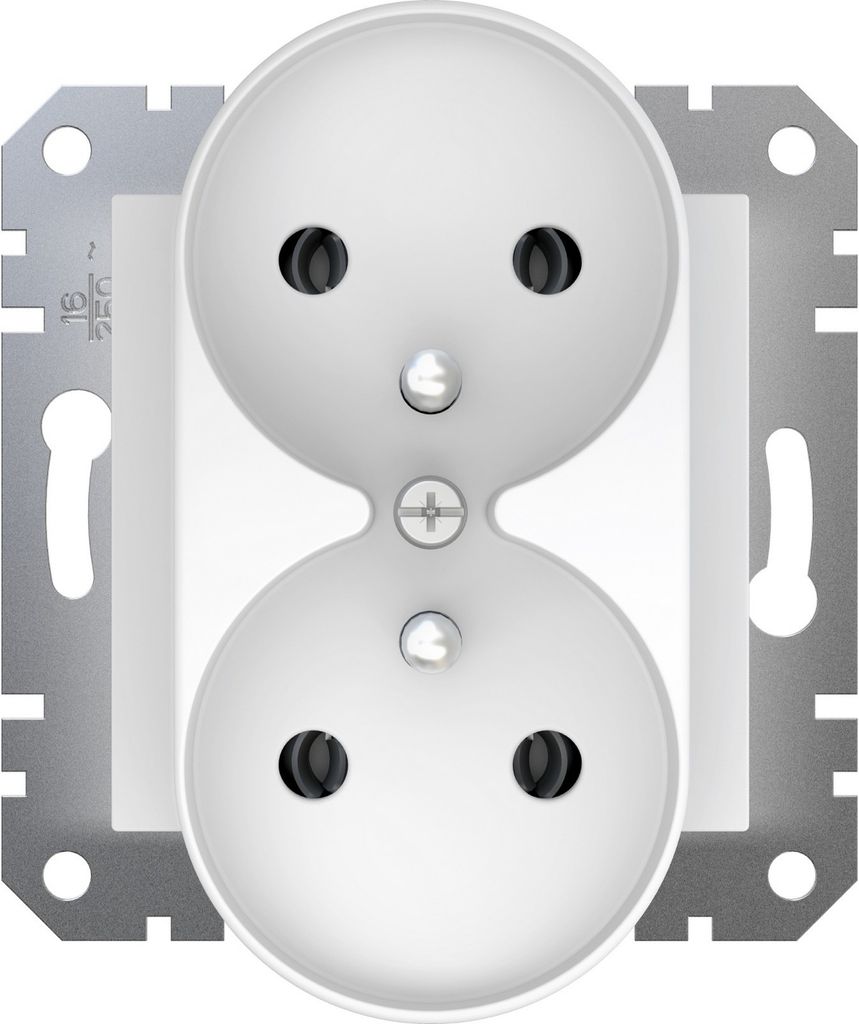 Presa doppia 2x2P + E bianco Asfora Schneider EPH9810221 Immagine del prodotto 