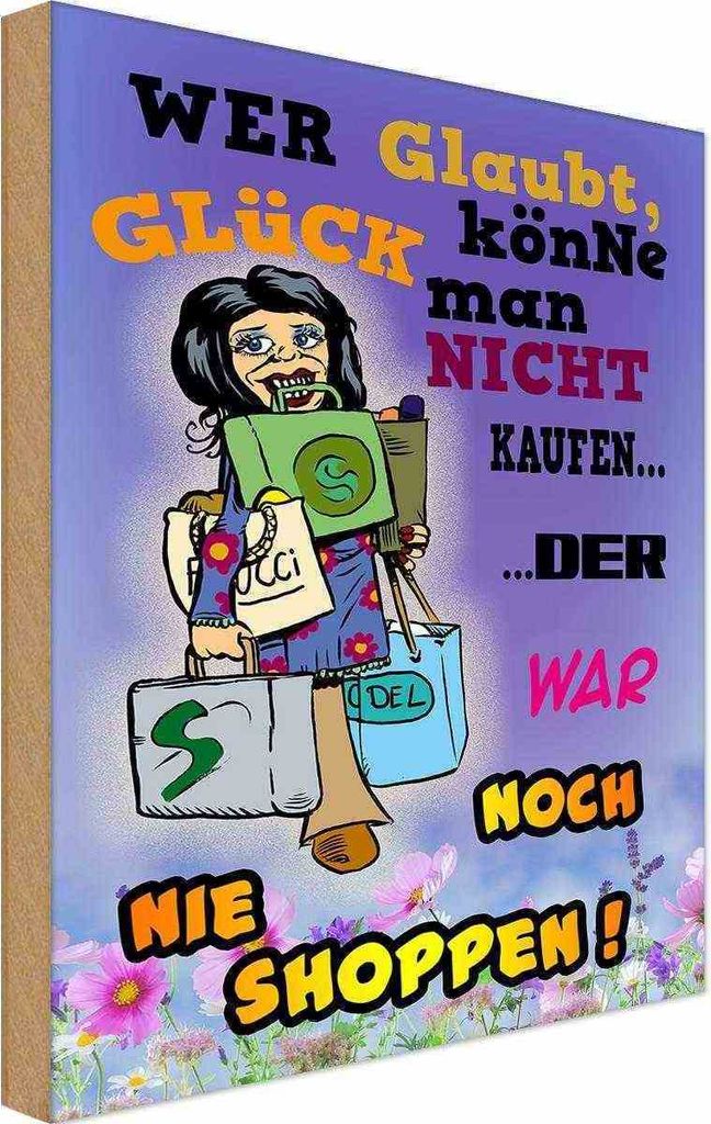 vianmo Holzschild 18x12 cm wer glaubt Glück könne man nicht Spruch Zitat