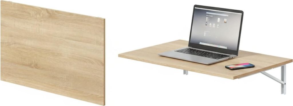 Dmora Klappbarer Tisch Grandate 78x50x21h cm, Eichenbraun, platzsparend