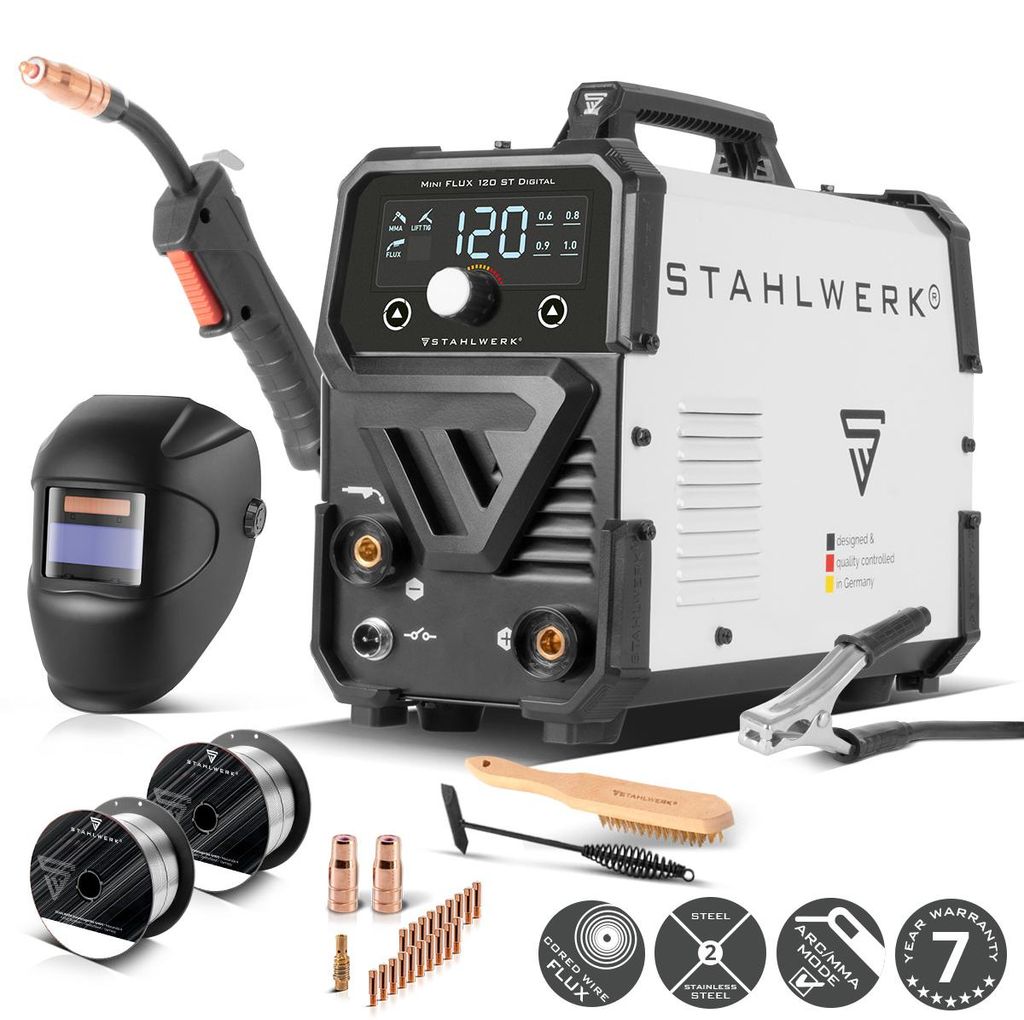 STAHLWERK Spawarka Mini FLUX 120 ST Digital - w pełni Zdjęcie produktu  Obraz wygenerowany przez AI