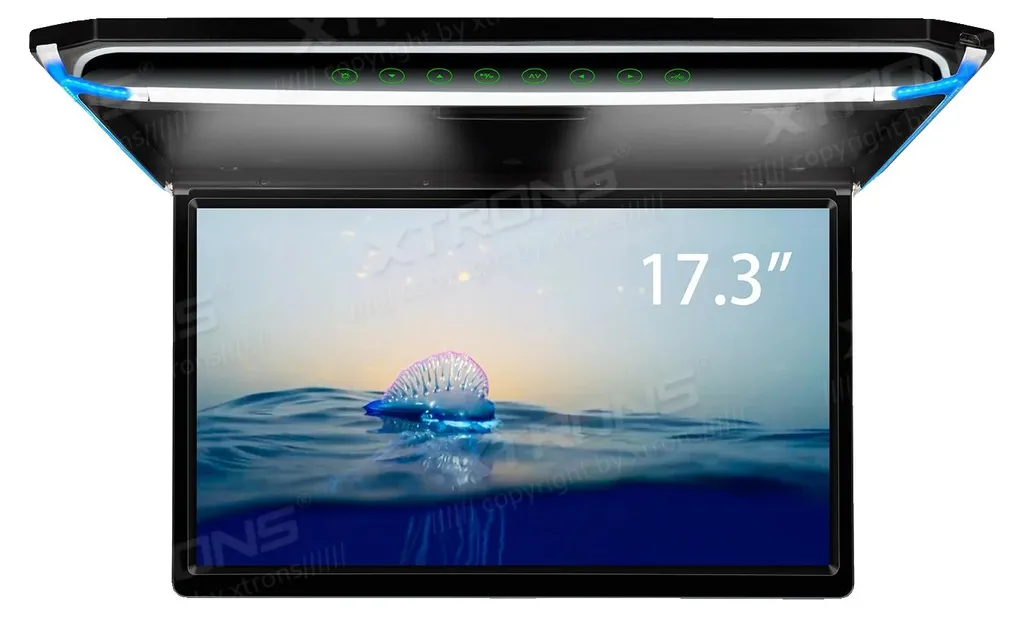 Écran Toit Voiture FHD 17,3 Pouces HDMI Ultra-Plat avec Éclairage LED