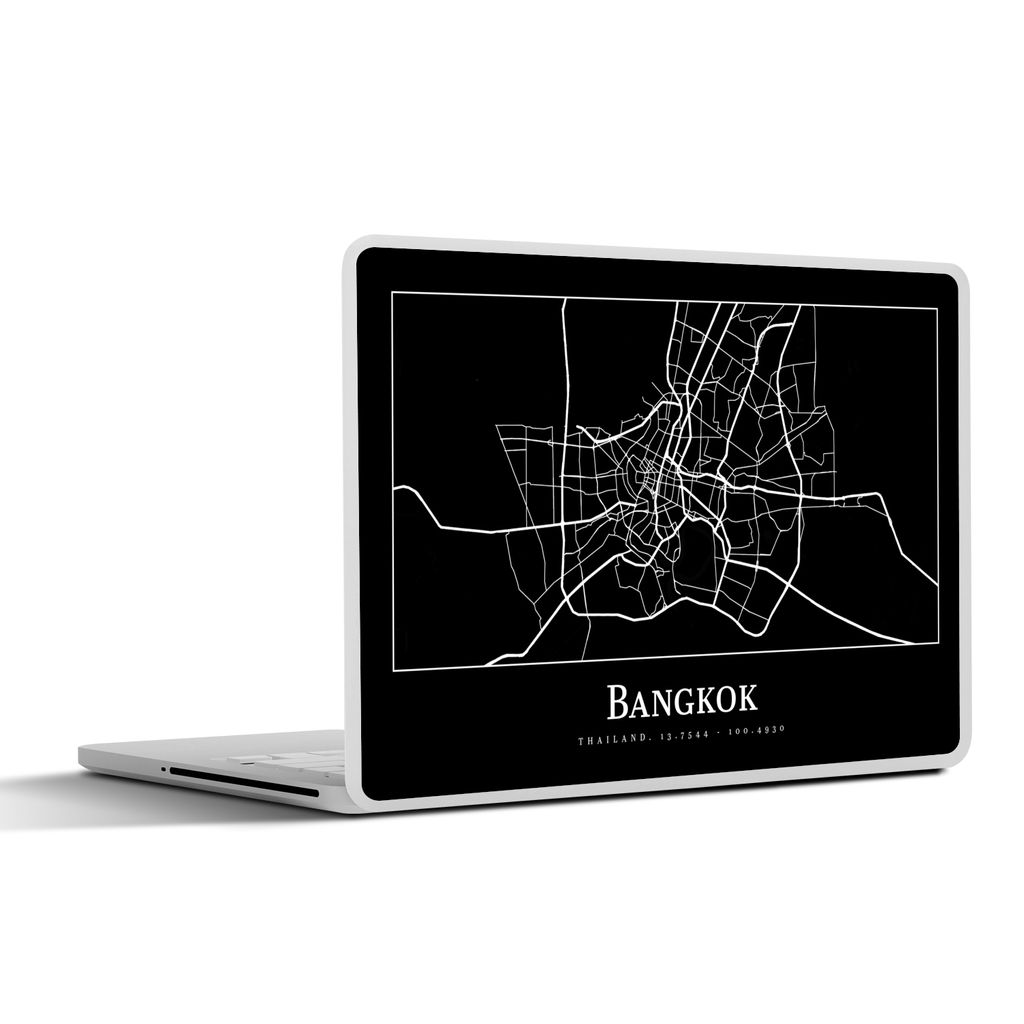 MuchoWow Laptop Aufkleber Sticker Cover Bangkok - Karte - Stadtplan 31x22.5 cm - Laptop-Deko