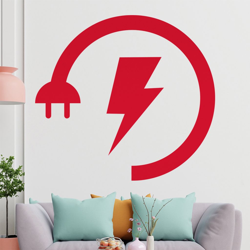 KIWISTAR Energie - Symbol Aufladen Akku Strom Wandtattoo in 6 Größen - Wandaufkleber Wall Sticker - Dekoration, Küche, Wohnzimmer, Schlafzimmer,...