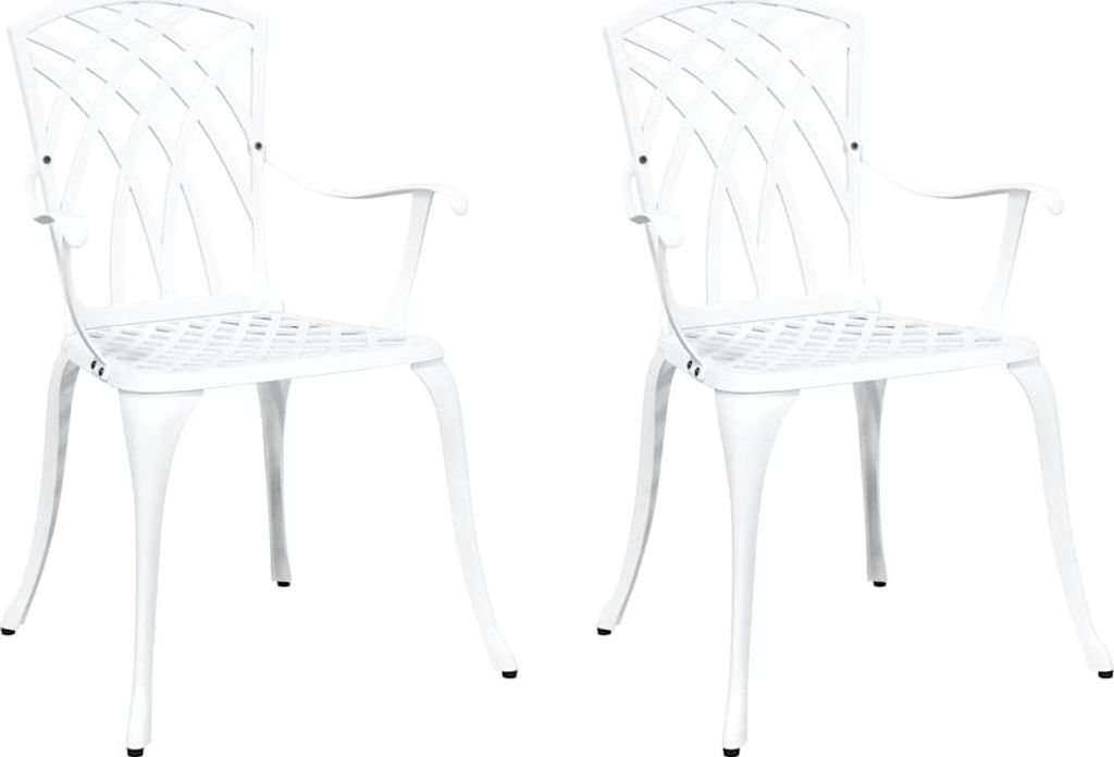 vidaXL Gartenstuhl 2 pcs Weiß 53 x 51 x 88,5 cm Aluminium