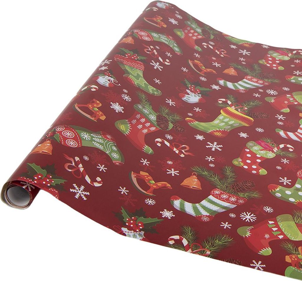 Clayre & Eef Geschenkpapier 3 Rollen 50x75 cm Rot Papier