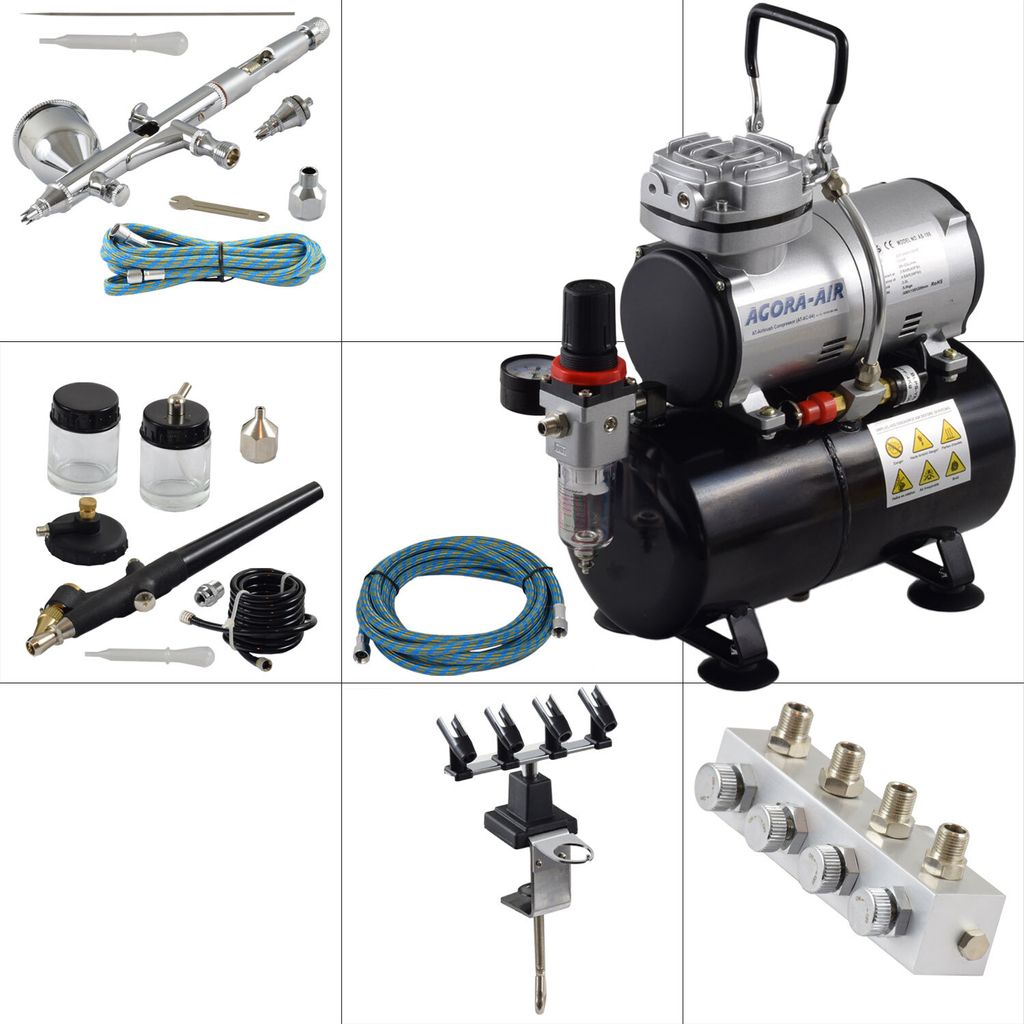 Agora-Tec Airbrush Komplett-Set PROFI XV.3