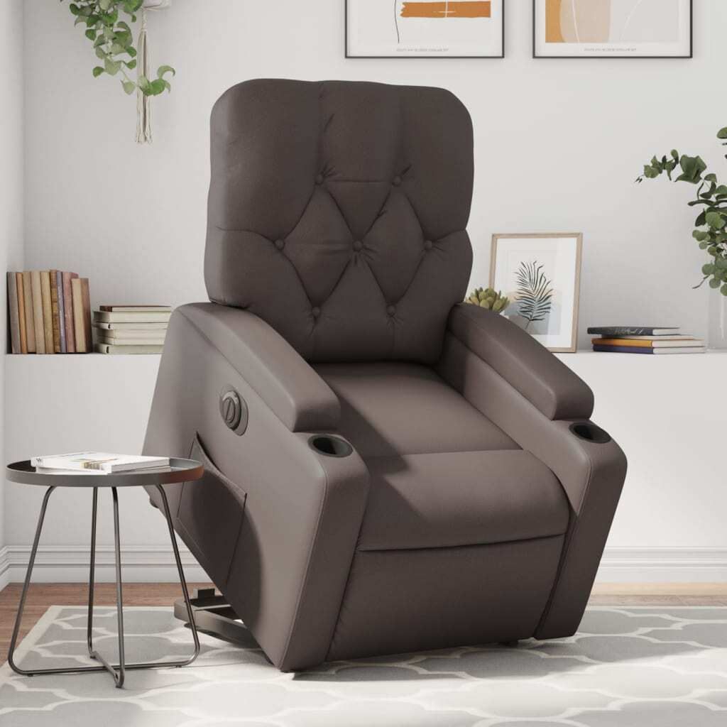 Eleganten-Stil Relaxsessel mit Aufstehhilfe Elektrisch Braun Kunstleder Klassische Sessel CHY42886855