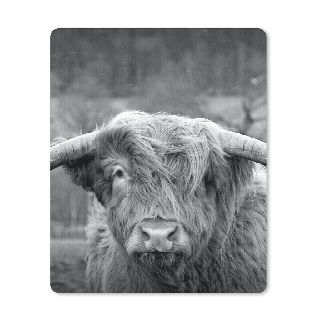 MuchoWow Mauspad Mousepad Schottischer Highlander - Kuhkopf - Landschaft - Natur - Kuh 30x40 cm - Mousepads - Maus Mat - Pad - Mausunterlage - Ma...