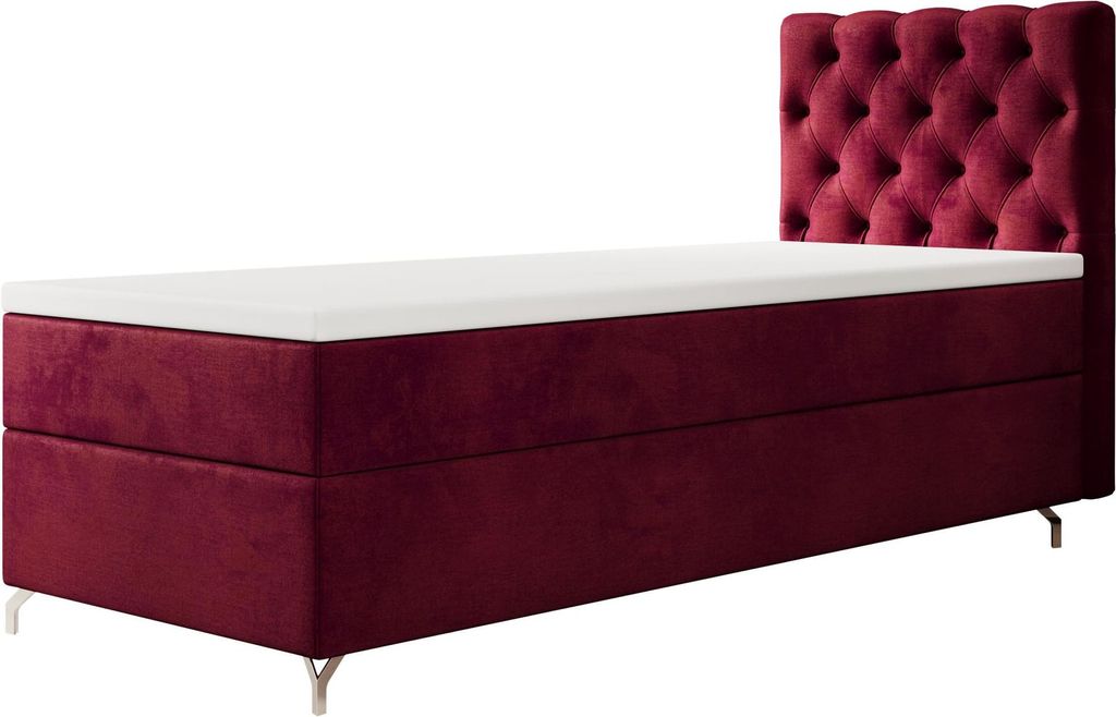 BOXBETT CHESTER mit Matratze H3 und Topper 90x200 Monolith 59 Bett Bettkasten Einzellbett Hotelbett Schlafzimmer Stauraum