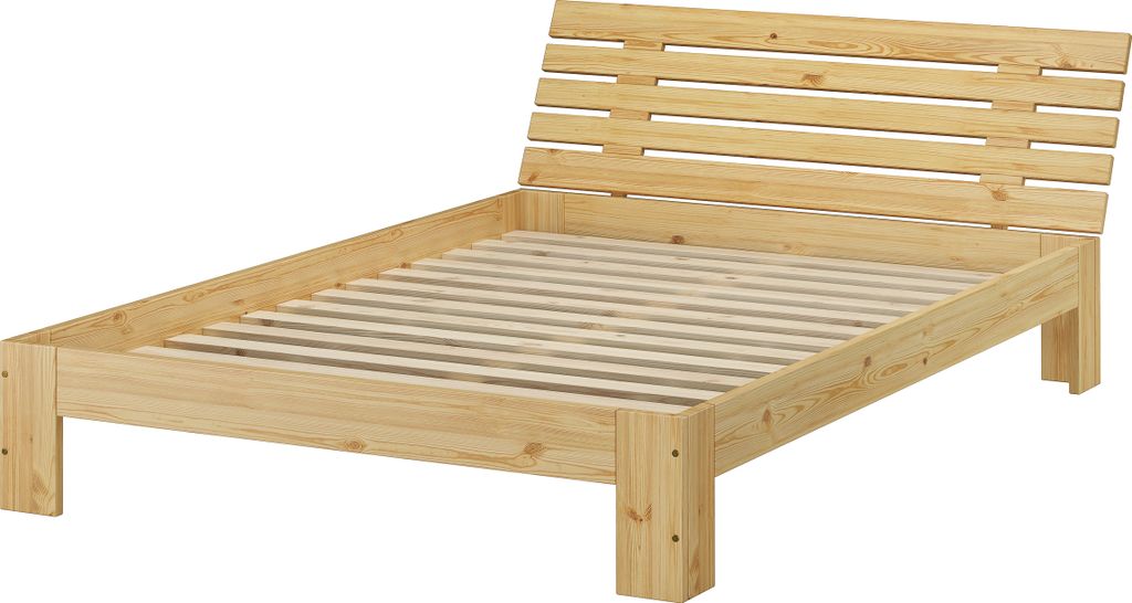 Französisches Bett 140 x 200 Kiefer massiv Bettrahmen Zubehör wählbar V-60.67-14-TinaRollrost inkl.