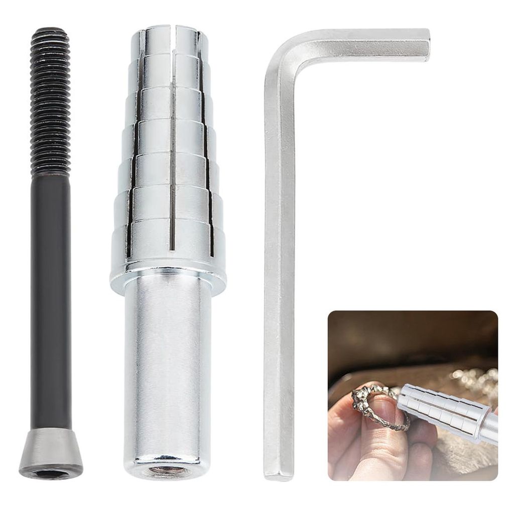 Ringdorn Werkzeugset,Ringherstellungswerkzeug aus Kohlenstoffstahl mit Spreizdorn, Sechskantschlüssel und Größenanpassung