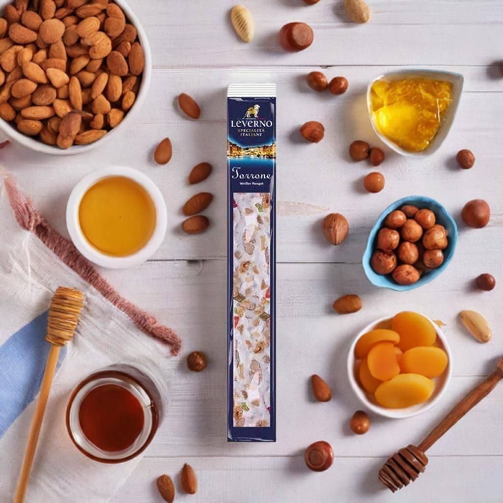Leverno Torrone 100 G Packung Nussig süß Glutenfrei