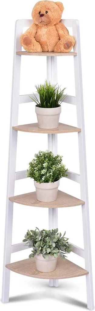 Étagère à dossiers d'angle gain de place pour bureau et salon en bois