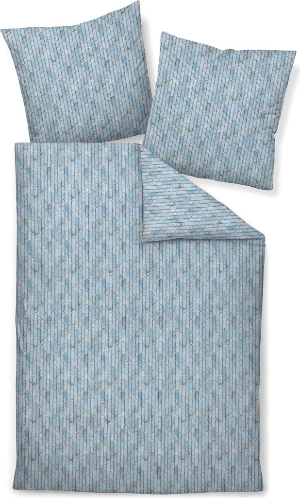 Janine Design Bettwäsche-Garnitur Mako-Soft-Seersucker 20149 TANGO Farbe sterlingblau Größe 155x220+80x80