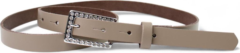 FRONHOFER schmaler Damen Ledergürtel 2 cm mit funkelnder Strassschnalle, echt Leder