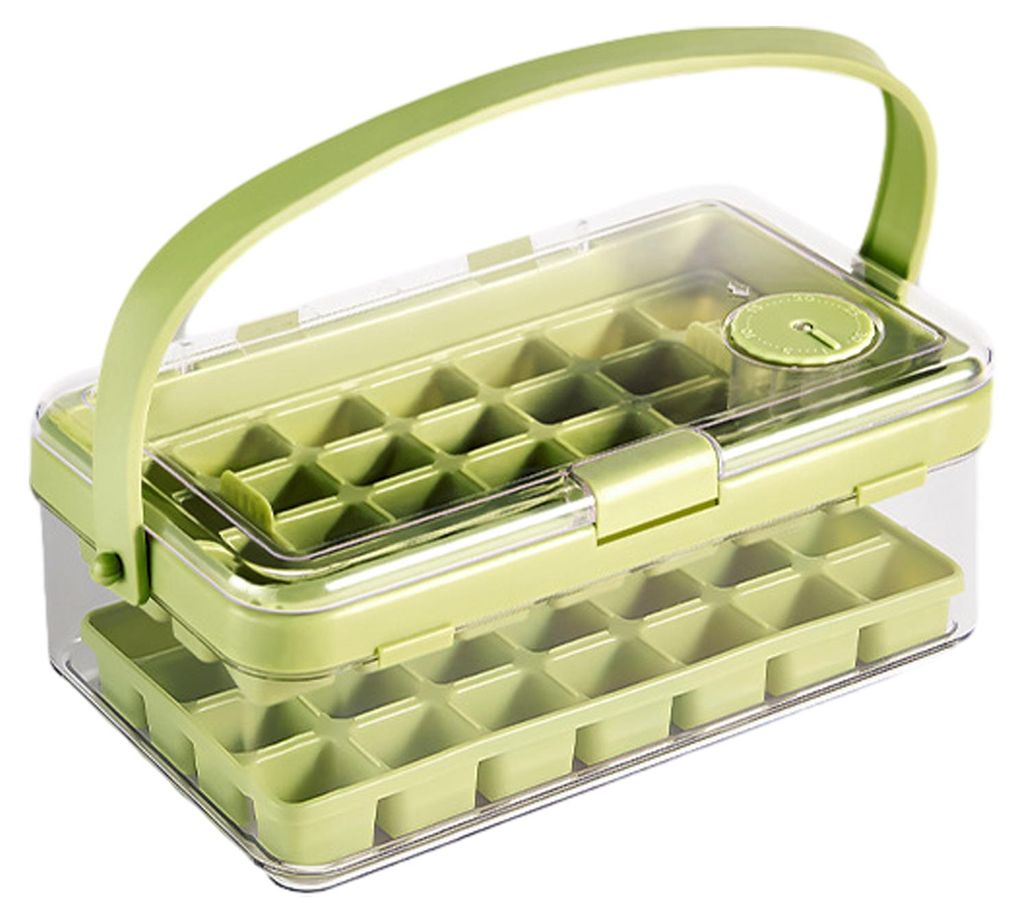 Eiswürfelform mit Schaufel und Push-Release-Mechanismus, große Kapazität, Silikon-Eiswürfelform für Gefrierschrank, BPA-frei, lebensmittelecht...