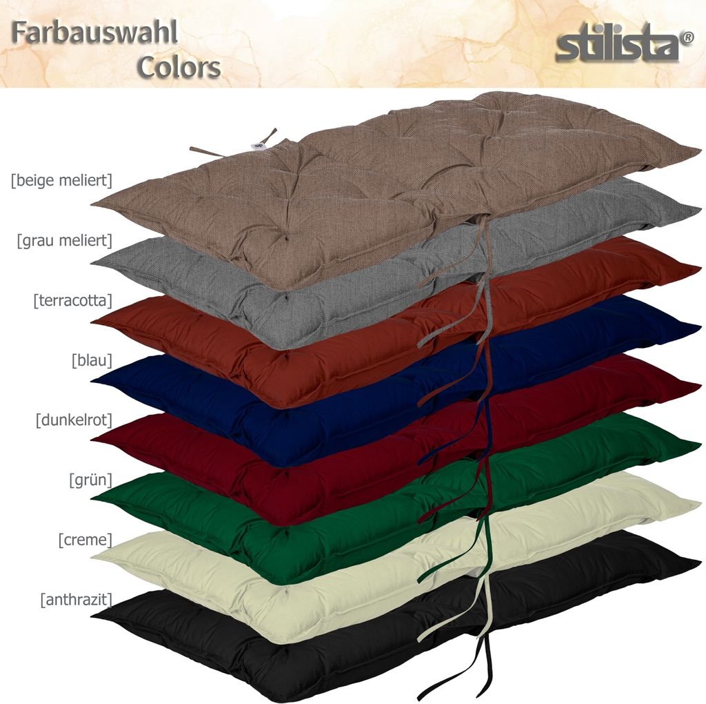 2er Set Stuhlauflage Niedriglehner Auflage Sitzkissen Produktbild 5