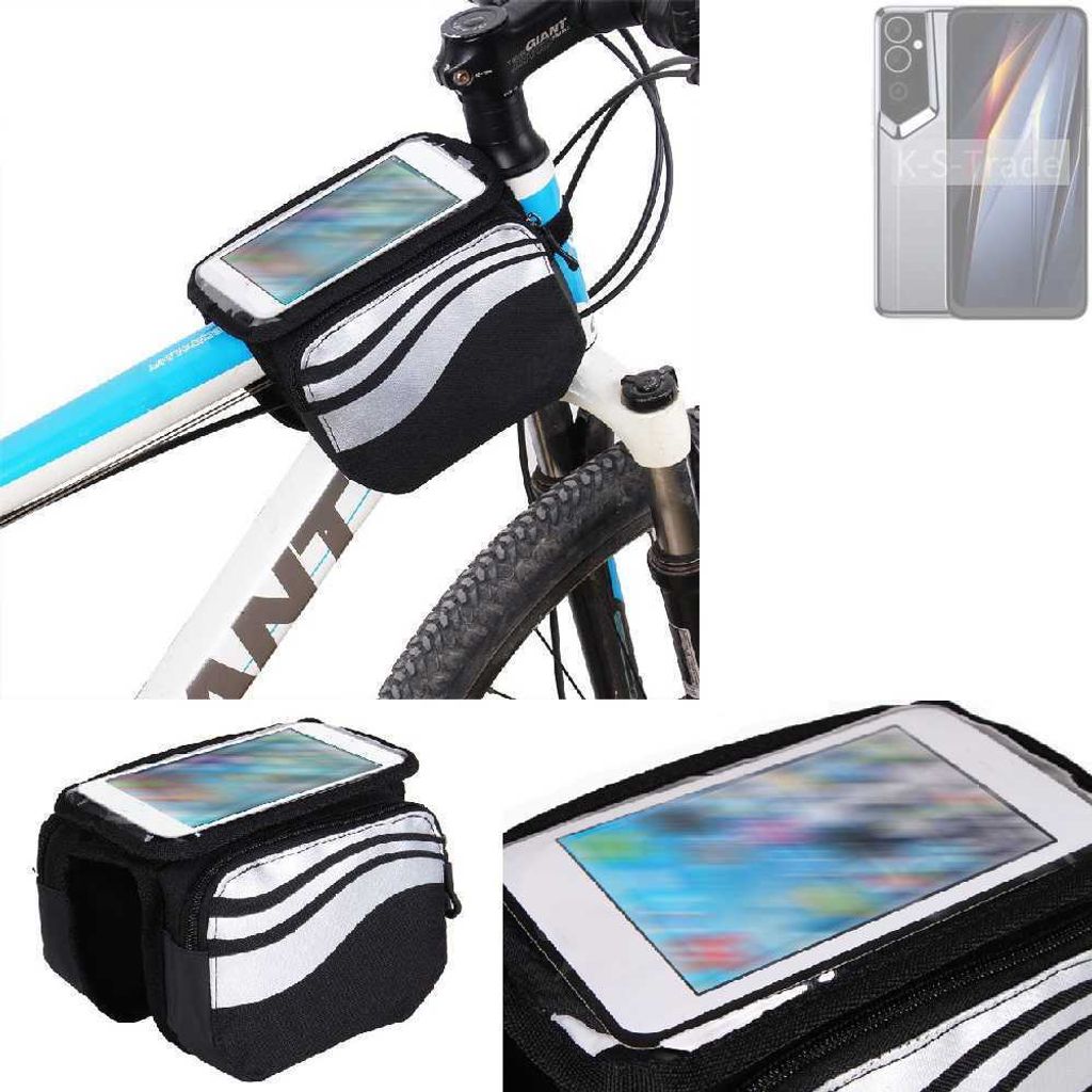 K-S-Trade Rahmentasche Fahrrad-Halterung kompatibel mit Tecno Pova Neo 2 Rahmenhalterung Fahrrad Handyhalterung Fahrradtasche Handy Smartphone