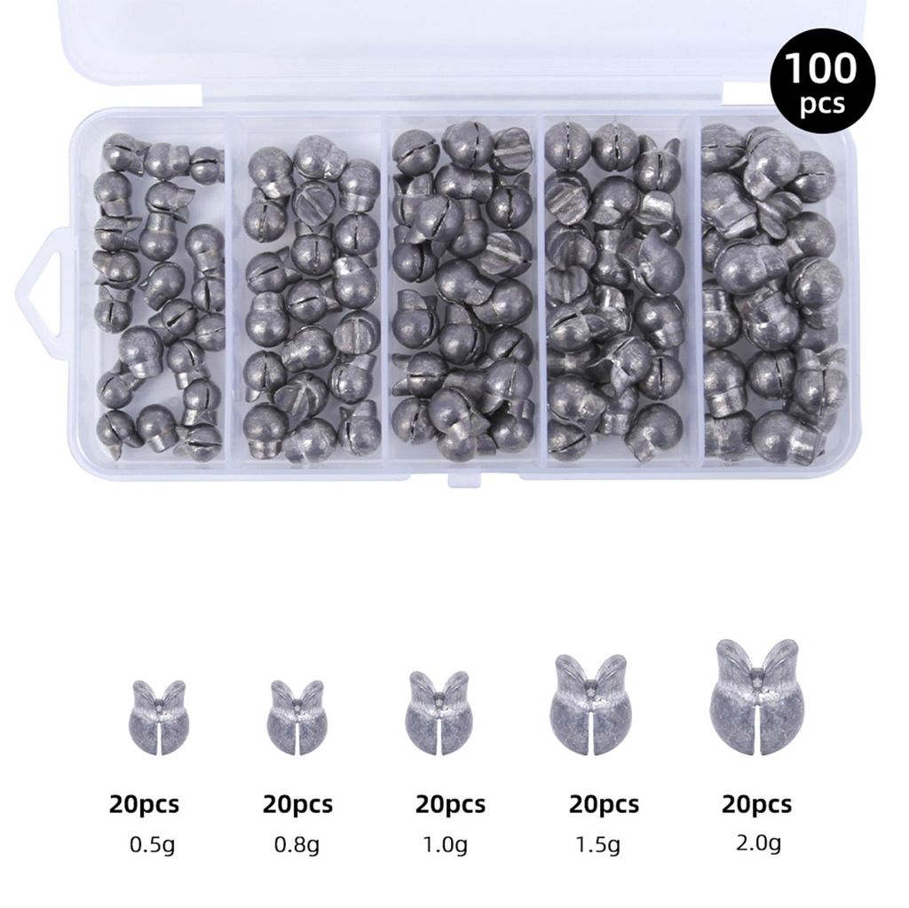 100 stš¹cke Split Shot Angeln Gewicht Platinen Abnehmbare Produktbild 