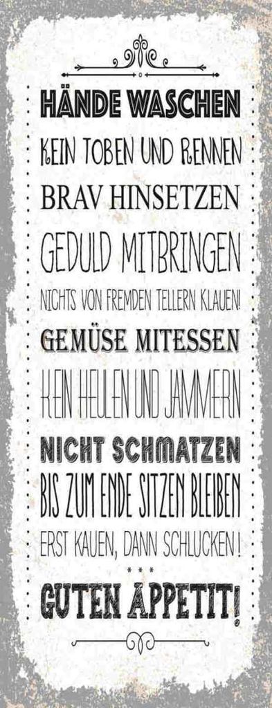 vianmo Holzschild 27x10 cm Hände waschen kein toben rennen Spruch Zitat