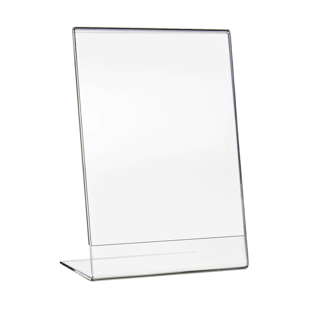 HMF 46934 Tischaufsteller L-Ständer Din A4 Acryl, Menükartenhalter, Hochformat 21,5 x 28,5 x 9,5 cm