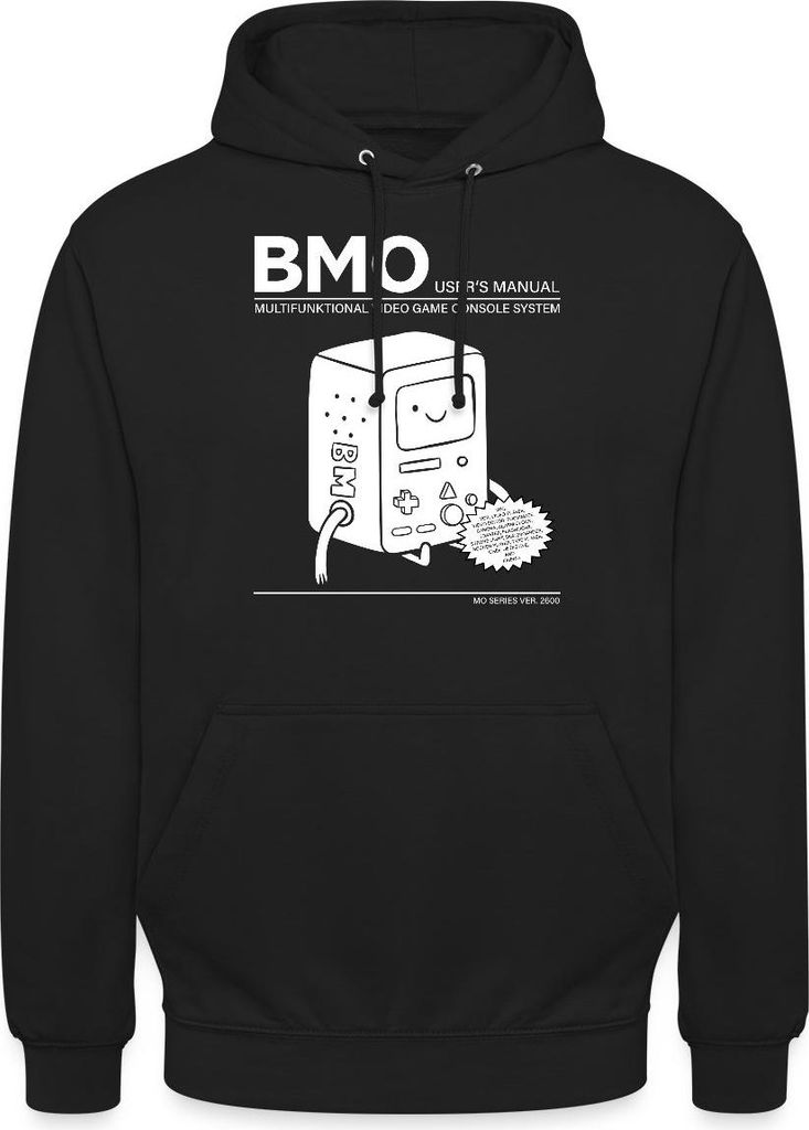 Spreadshirt Adventure Time Mit Finn Und Jake BMO Beemo Uni Hoodie, XXL, Schwarz