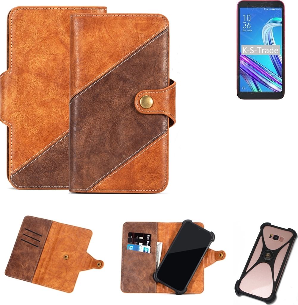 K-S-Trade Handyhülle Schutzhülle Bookstyle Case Wallet-Case kompatibel mit Asus ZenFone Live (L2) SD425 Cover Klapphülle Kantenschutz Smartphone