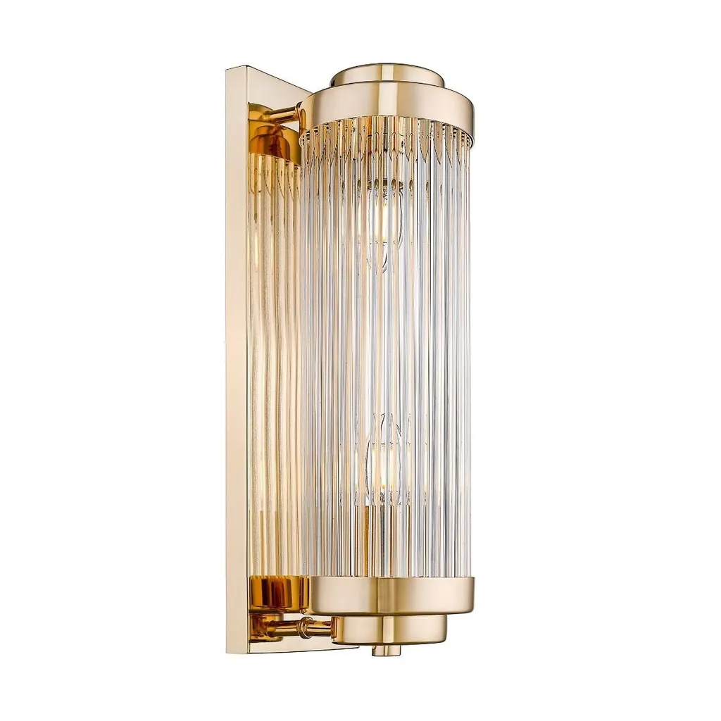 Applique dorée SERGIO en verre design vertical 57cm finition luxe IP20
