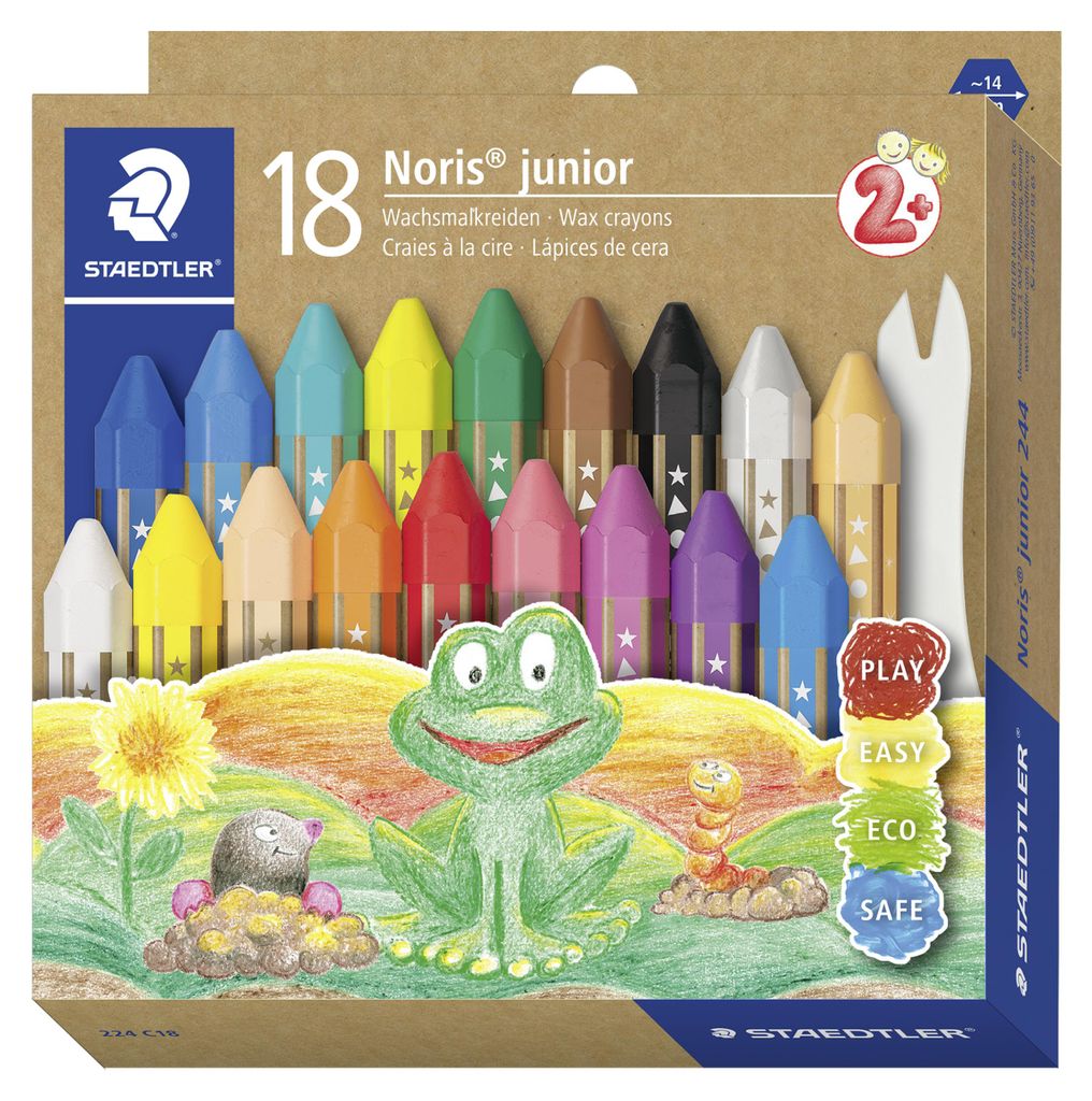 STAEDTLER Noris junior 224 Wachsmalkreide Etui mit 18 Produktbild 
