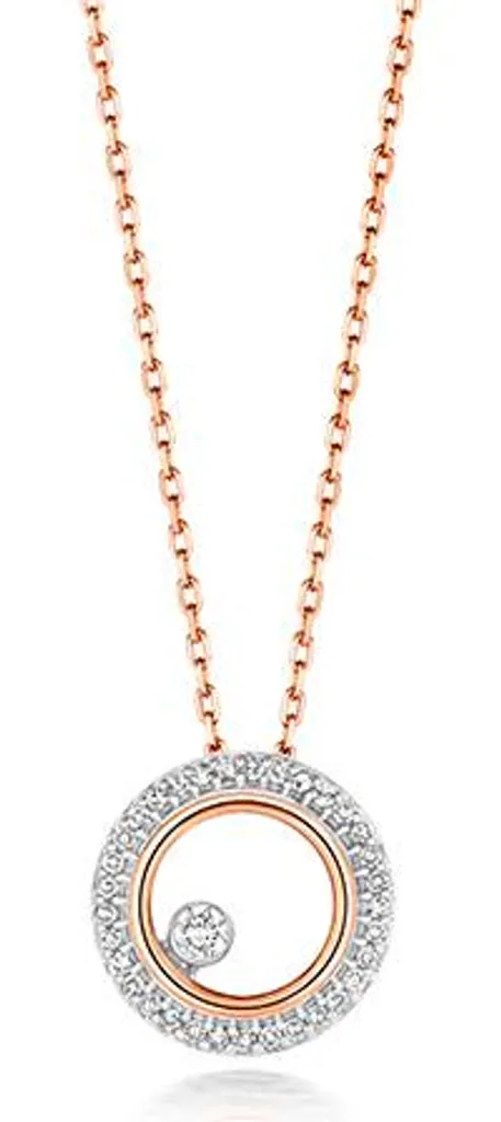 Collier de luxe pour femme en or rose 9 carats serti d'un diamant H-I1