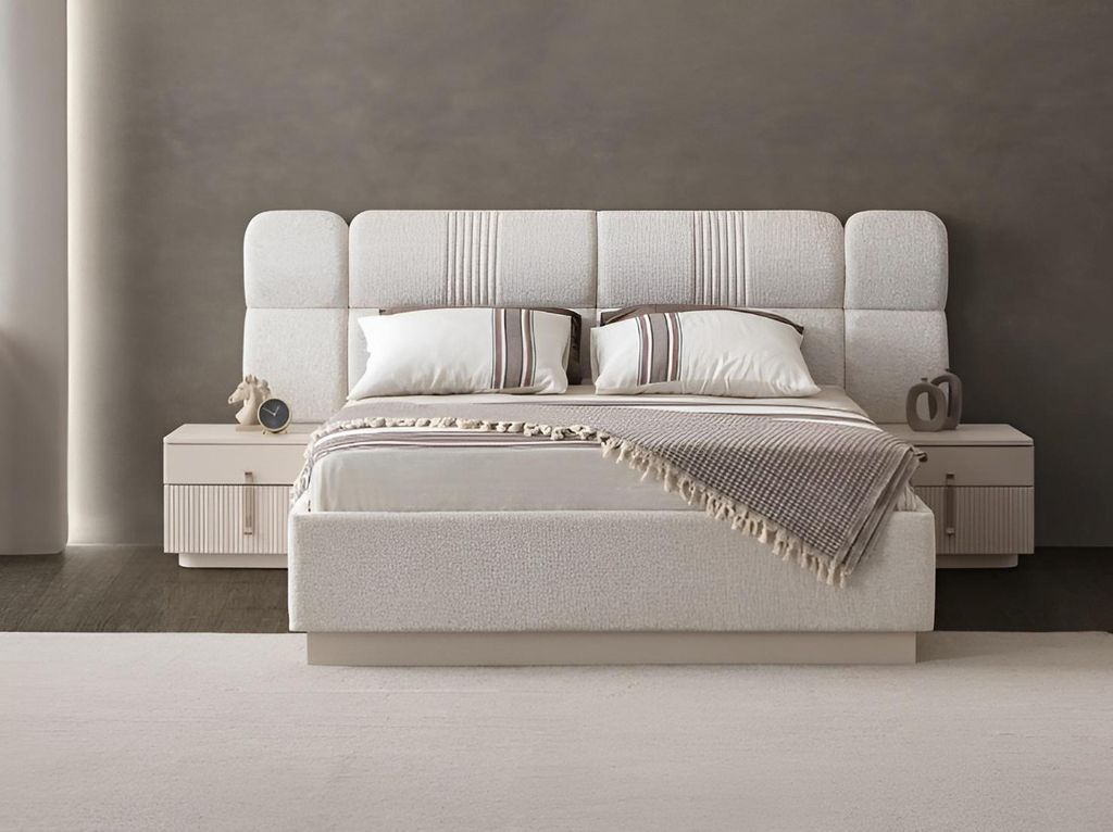 Elegantes Schlafzimmer-Set mit modernem Bett und Nachttischen Hochwertig Möbel