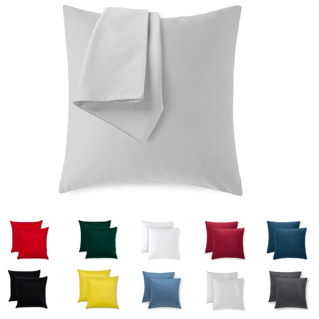 Kissenbezug 45 x 45 cm, hochwertiger Baumwolljersey, 2-teiliges Set, dekorativer Kissenbezug für Sofa-/Bettkissen. Superweicher, strapazierfähige...
