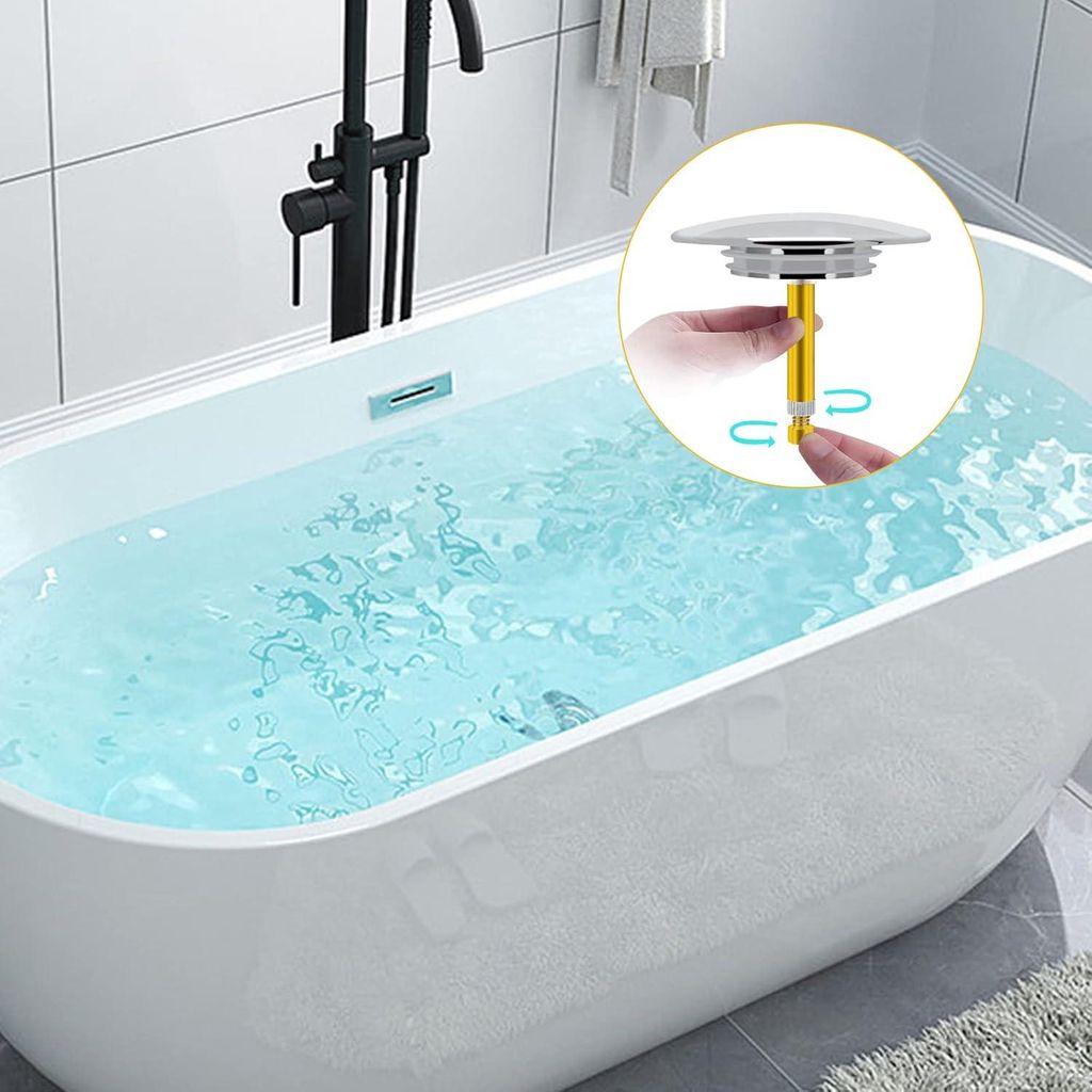 70mm Bad Plug Sink - Universelle Wastafel - Vollkupfer - Verstellbare Doppelverzogene für Küche und Badezimmer