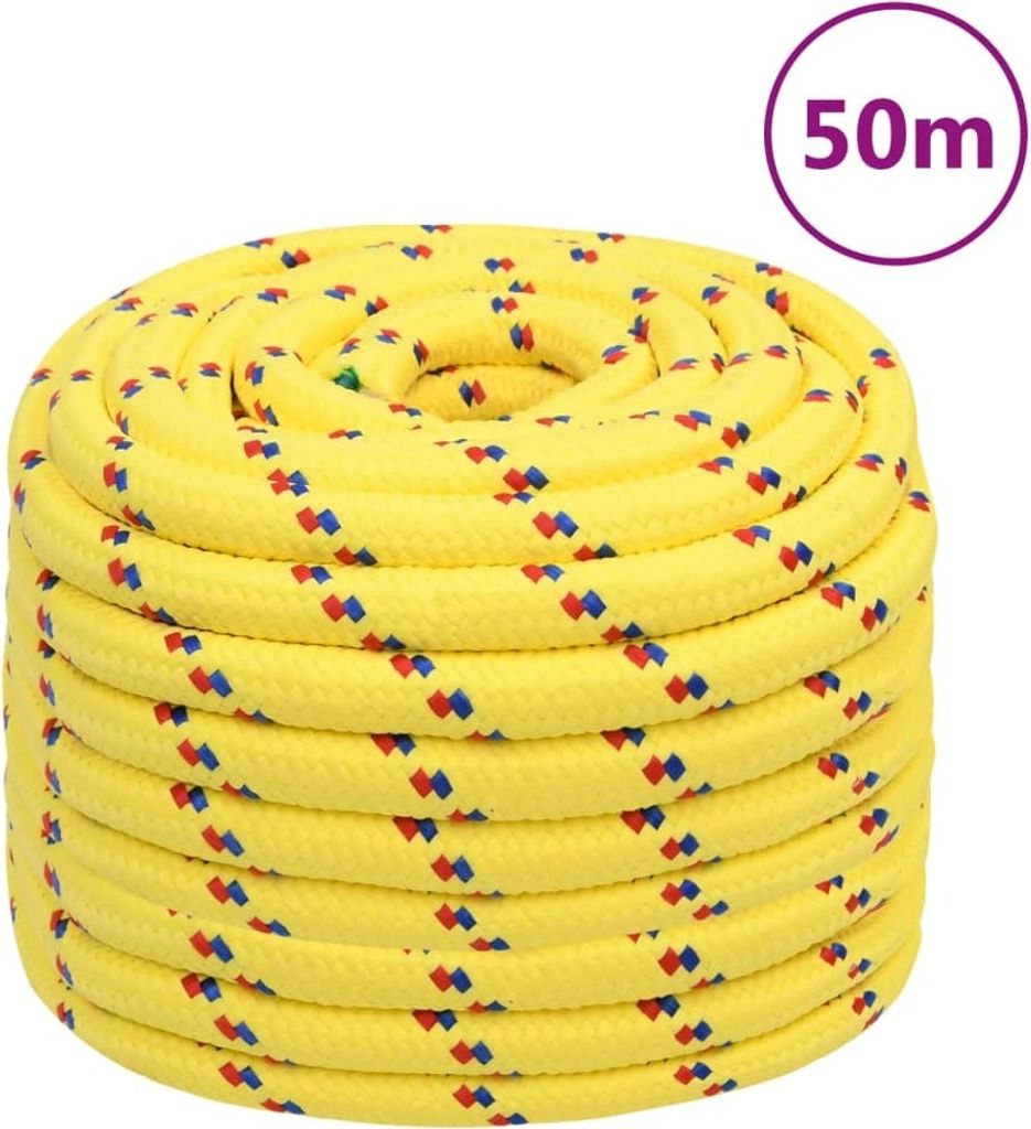 The Living Store Bootsseil Gelb 20 mm 50 m Polypropylen