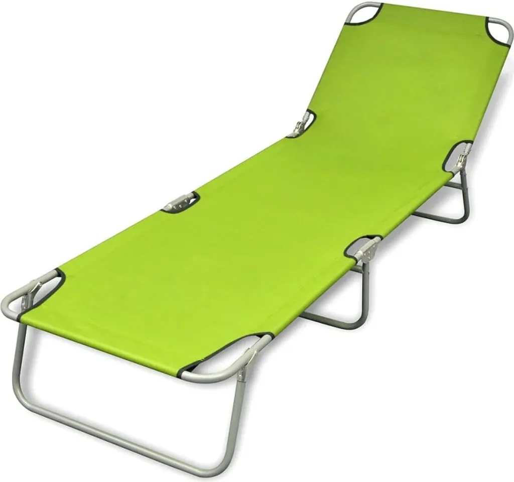 Lettino Camping Pieghevole The Living Store Verde - Schienale 189cm