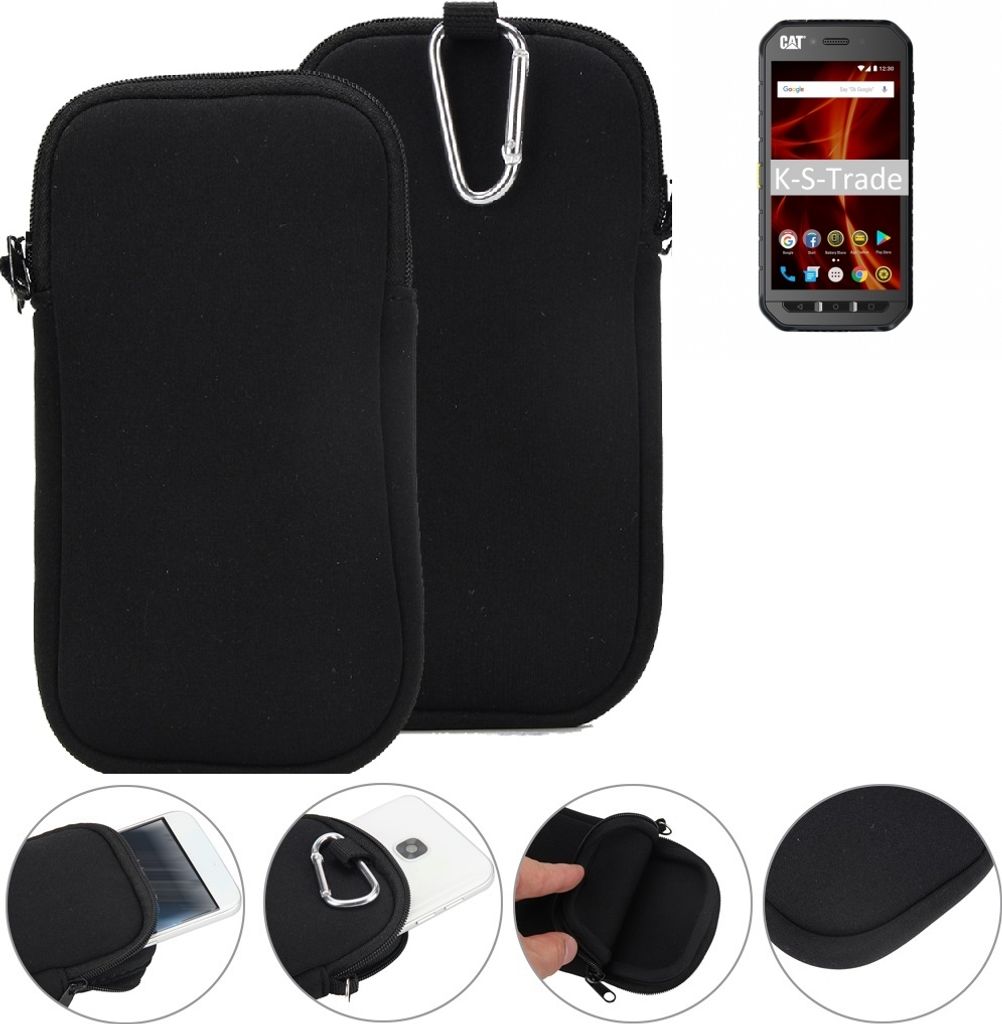 K-S-Trade Neopren-Hülle Handy-Hülle kompatibel mit Caterpillar Cat S41 Single-SIM Schutzhülle Neoprenhülle Sleeve Schutz-Hülle Gürtel Tasche
