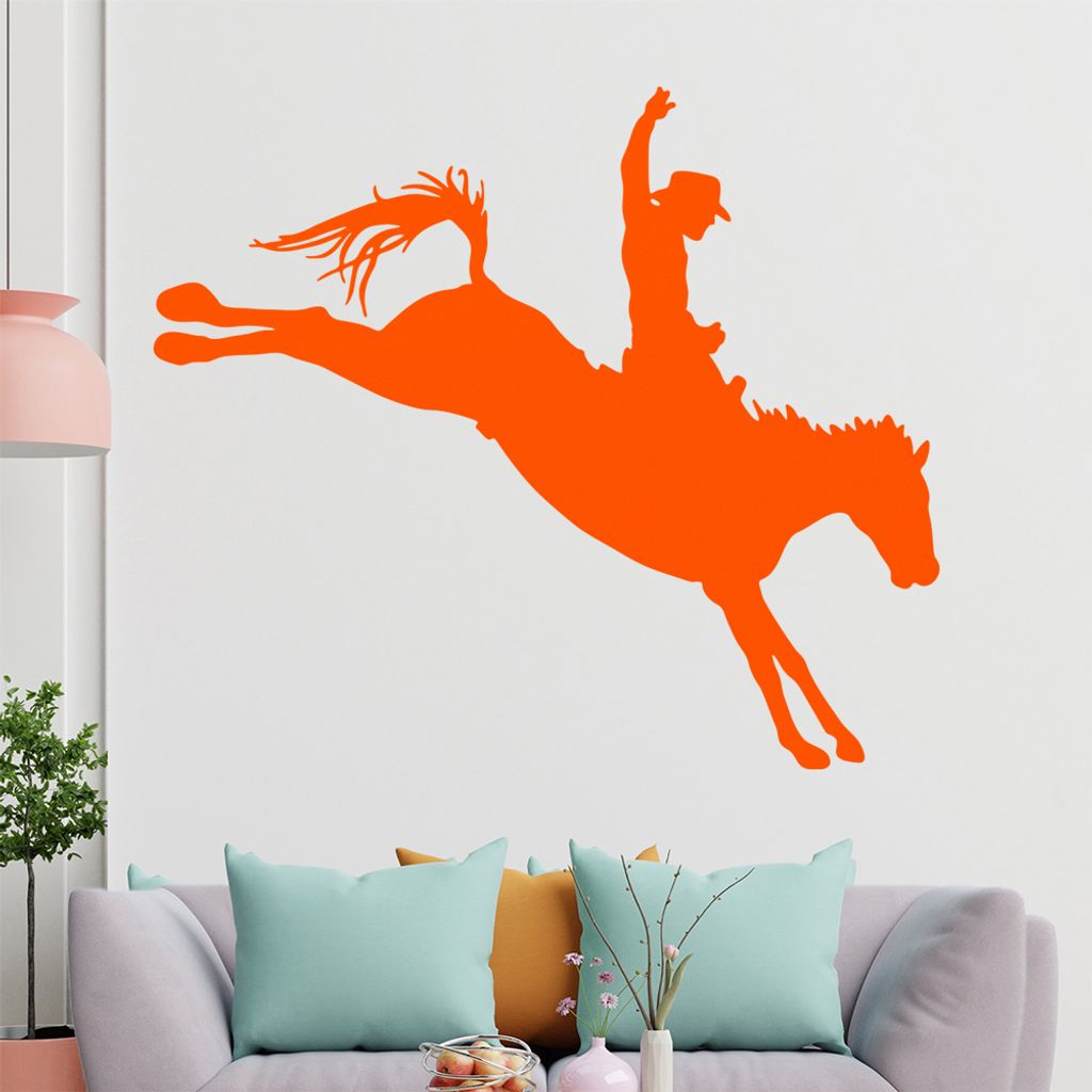 hauptsachebeklebt KIWISTAR Cowboy Pferd - Reiten Arena Rondeo Wandtattoo in 6 Größen - Wandaufkleber Wall Sticker - Dekoration, Küche, Wohnzimme...
