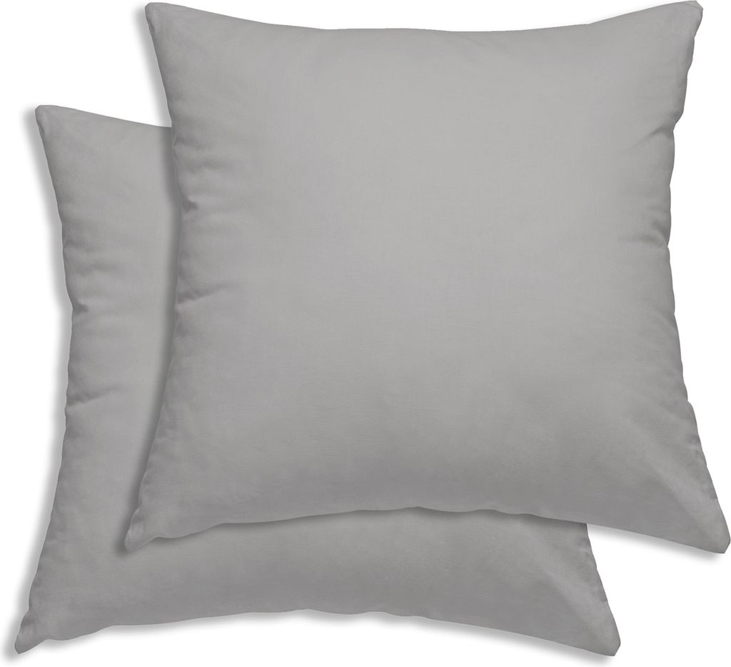 2er Set Kissenbezug Kissenhülle 80x80 cm silber Uni Produktbild 